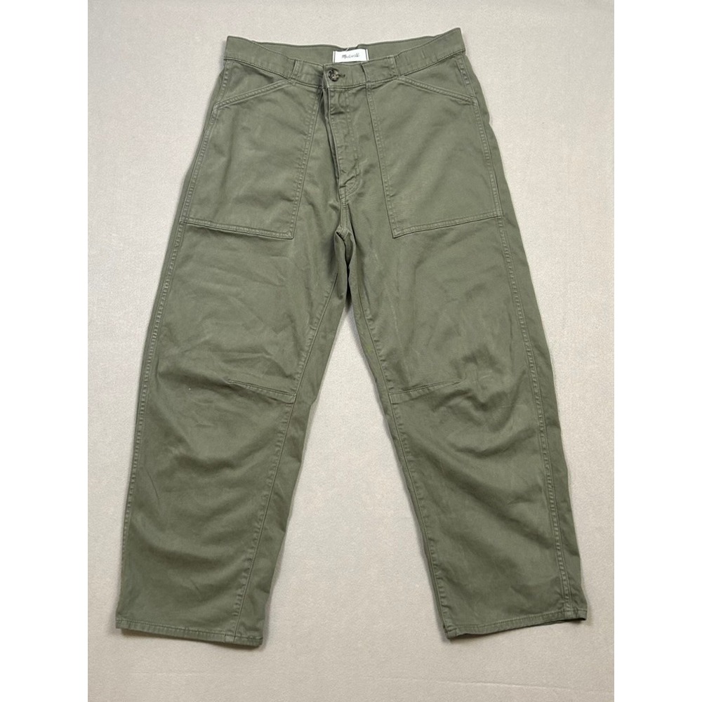 Madewell Women Darted Barrel-Leg Pant Olive Green Utility 30 Gorpcore Minimalist